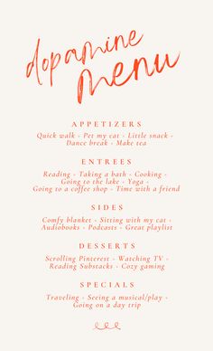 How To Use A Dopamine Menu To Get Through This Season Dopamine Menu Ideas Journal, Dopamine Menu Ideas, Self Care Menu, Wellness Rituals, Spa House, Healthy Activities, Illustrator Design Tutorial, Health Tools, Illustrator Design