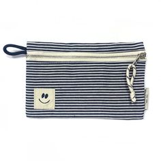 8.25" x 5.5"12 oz Canvas ExteriorNavy Nylon Cloth Interior Felt Pennants, Vanity Case, Vintage Objects, Pens Pencils, Boutique Design, Pencil Pouch, Pack Of Cards, Coin Pouch, Zip Pouch