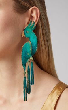 Verdigris Cockatoo Earrings– We Dream in Colour Bold Statement Jewelry, Pulseras Diy, Confidence Tips, Birdwatching, Trendy Earrings, Fashion Jewelry Earrings, Fabric Jewelry, Brass Earrings, Bohemian Jewelry