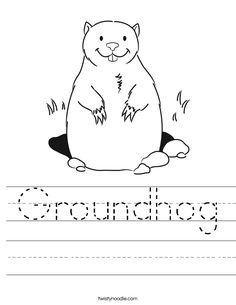 the groundhog worksheet for kids to learn how to write and draw it