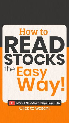 an orange and black book cover with the title how to read stocks the easy way