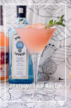 the grapefruit gin martini is ready to be served