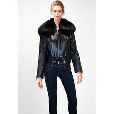 BARYA New York Women's Leather Jacket with Fox Fur Collar - Zooloo Leather Luxury Winter Biker Jacket With Padded Collar, Luxury Winter Biker Jacket With Faux Fur Trim, Chic Leather Jacket With Faux Fur Trim, Luxury Leather Jacket With Faux Fur Lining For Fall, Luxury Black Leather Jacket With Faux Fur Trim, Luxury Sheepskin Biker Jacket With Faux Fur Lining, Luxury Long Sleeve Biker Jacket With Faux Fur Lining, Luxury Biker Jacket With Faux Fur Lining, Luxury Leather Fur Coat With Padded Collar