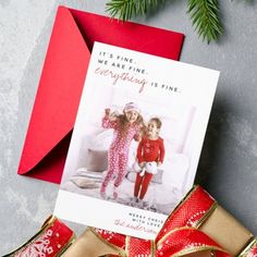 Everything Is Fine Funny Merry Christmas Photo Holiday Card #zazzle #weddinginvitations #birthdayinvitations #babyshowerinvitations #zazzleinvitations #monogram #businesscards #graduation #homedecor Script Handwriting, Funny Merry Christmas, Merry Christmas Funny, Christmas Stationery, Merry Christmas Card, Everything Is Fine, Christmas Party Invitations