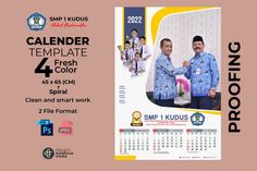 SMP 1 KUDUS HEBAT BERKARAKTER Calender Ideas, Wall Calender, Design Calendar, Calendar Template, New Ideas, Home Made