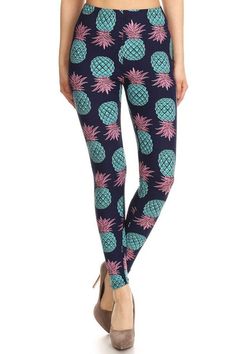 Dress up your outfit with this underwater pineapple print leggings. Pair it with one of your casual tops and you are ready for another comfortable day. Fabric: 92% Polyester | 8% Spandex Underwater pineapple printed leggings Care instructions: Machine wash in cool water inside out. Hang dry. Lined leggings with elastic Squat Proof Leggings, Trendy Leggings, Matching Mom, Pineapple Design, Buttery Soft Leggings, Mommy And Me Outfits, Next Fashion, Pineapple Print, Leggings Pattern