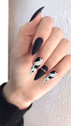 Fantastic Nails, Cow Nails, Edgy Nails, Grunge Nails, Her Nails, Nail Swag, Acrylic Nails Coffin Short, Short Acrylic Nails Designs, Summer Nail