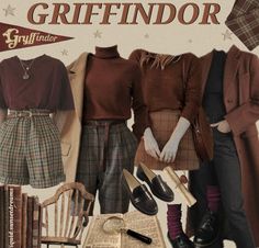 Dark Academia Gryffindor, Gryffindor Academia Outfit, Gryffindor Outfits Aesthetic, Marauders Style Outfits, Hogwarts Outfit Ideas, Harry Potter Outfit Ideas Casual, Gryffindor Outfit Ideas, House Dark Academia