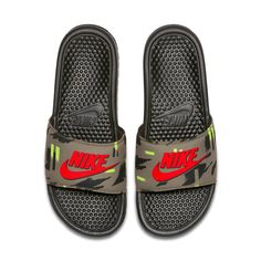 Nike Benassi JDI CJ6184-200 Green Slippers, Nike Benassi, Pool Slides, Military Green, Army Green, Slippers, Nike