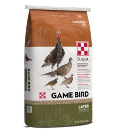 a bag of game bird food on a white background