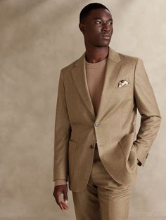 Search | Banana Republic Italian Mens Fashion, Cocktail Attire Men, Beige Suit, Construction Fabric, Fall Suit, Semi Formal Attire, Flannel Suit, Beige Suits, Mens Fashion Smart