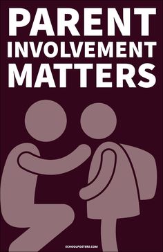 a poster with the words parent involvement matters written in white on a black background and an image of two people shaking hands