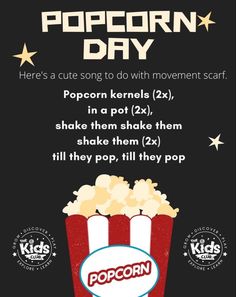 the popcorn day flyer is shown