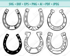 four horseshoes with different styles and shapes to make it look like they have been made from