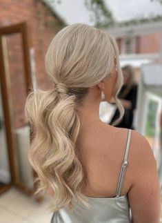 Bridesmaid Pony, Ponytail Bridal Hair, Bridesmaid Ponytail, Blonde Pony, Bridesmaid Hair Inspo, Bridemaids Hairstyles, Pony Hairstyles, Wedding Hairstyles Bridesmaid, Wedding Hair Up