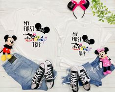 my first disney trip shirt shirts funny disney Family T-Shirts Matching Set for the entire family This listing is for ONE t-shirt - You buy each shirt individually to create a set Made with high quality Bella or Similar Style Soft Feeling Tee (dependent on availability) White shirts look best with My First Disney Trip Shirt, First Disney Trip Shirt, Boy Disney Shirts, First Disney Trip, Custom Disney Shirts, Disney Family Vacation Shirts, Disney Vacation Shirts, Family Disney Trip, Matching Disney Shirts