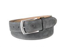 Mens belt dark grey suede leather belt brushed silver buckle Mens Belt, Jeans Belt, Men Suede, Cow Skin, Jean Belts, Belt Belt, Leather Belts Men, Men's Belt, Gray Leather