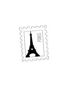 a stamp with the eiffel tower on it