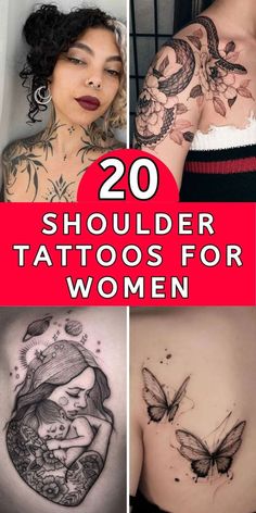 the top 20 shoulder tattoos for women to get inked on their chest and back