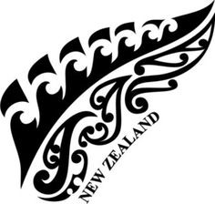 a black and white image of a new zealand bird's wing with the words new zealand on it