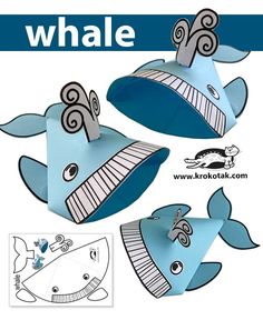 whale+free printable template Whale Craft, Whale Crafts, Paper Toy Printable, 3d Art Projects, Free Printable Crafts, 1st Grade Science, Animal Worksheets, Ocean Kids, Printables Free Kids