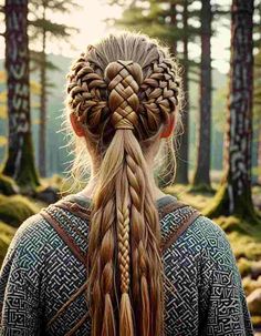 Easy Viking Hair Ponytail, Barbarian Hairstyles, Norwegian Hairstyles, Easy Viking Hair, Celtic Hairstyles, Celtic Braids, Haircuts For Guys, Norse Warrior, Viking Hairstyles