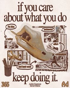 a poster with an image of a hand holding a pencil and writing on the page