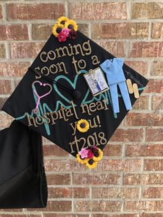 a graduation cap that says coming soon to a hospital near you