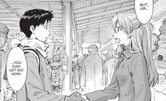 an anime scene with two people shaking hands