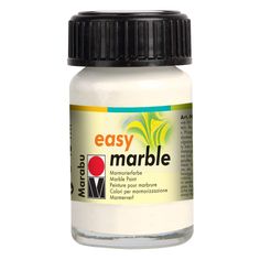 a bottle of marble white paint on a white background with the words easy marble