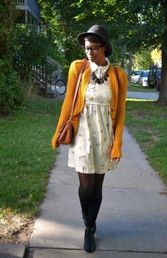 Magic Mushrooms O_o o_O Thrifted Dresses, Staring At The Ceiling, Otome Fashion, Boots Cream, Librarian Style, Librarian Chic, Modcloth Style, Modcloth Style Gallery, 2010s Fashion