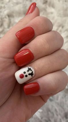 Christmas Nail Designs Easy, Christmas Nails 2023, Christmas Nails Diy, Nail Art For Kids, Nail Designs Ideas, Cute Simple Nails, Christmas Nails Easy