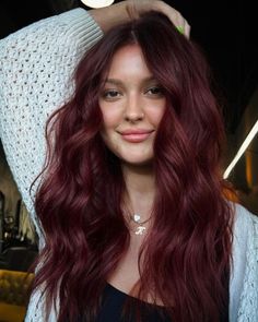 Long Burgundy Violet Hair Burgundy Hair With Highlights, Deep Burgundy Hair, Red Burgundy Hair Color, Cherry Cola Hair Color, Cola Hair, Burgundy Red Hair, Dark Burgundy Hair, Cherry Cola Hair