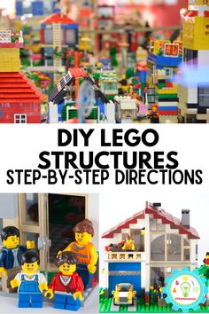 lego structures with instructions to make them look like they're in the same house