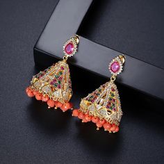 Raima’s ***Brand New ***Smoke & Pet Free Home Luxury Gold Plated Tassel Cubic Zirconia Chandelier Earrings Jewelry Product Details: Material - Aaa Cubic Zircon, Brass Size - 24.6mm*43mm N.W - 21g Color - Gold No Returns For This Items. You Can Send Me An Offer. If You Want To Purchase More Than One Products,I Can Bundle Them Together. You Can Send Me An Offer. Please Let Me Know If You Have Any Questions. Glamorous Pink Earrings For Celebration, Pink Tassel Earrings For Party, Elegant Multicolor Bridal Earrings For Party, Multicolor Pierced Bridal Earrings For Party, Multicolor Drop Bridal Earrings For Party, Pink Tassel Earrings For Pierced Ears For Party, Pink Dangle Chandelier Earrings With Latkans, Pink Chandelier Earrings With Latkans For Celebration, Pink Dangle Bridal Earrings With Latkans