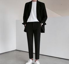 Korean Male Fashion Formal, Formal Man Outfit, Formal Attire For Men Korean, Prom Night Outfit Men, Korean Fashion Men Formal Casual, Korean Formal Outfit Men, Korean Elegant Outfit Men, Jas Korea, Japanese Minimalist Fashion Men