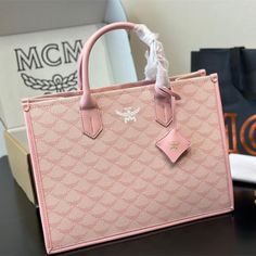 Super Light And Stylish~ The New Tote Bag Adopts A Brand New Design, And The Shoulder Strap Can Be Adjusted In Length To Accommodate People Of All Shapes And Sizes 26*21 Mcm Tote Bag, Pink Mcm, Mcm Bags, Pink Bag, Random Things, New Design, Adoption, Shoulder Strap, Bag Lady