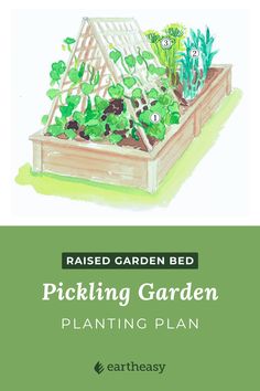 a garden bed with plants in it and the words picking garden planting plan written below