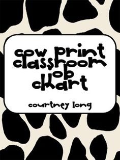 an animal print pattern with the words gop print classroom chart written in black and white