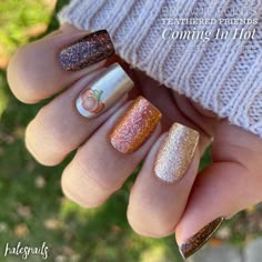 Familia Is Everything Color Street Combo, Color Street Brownie Points, Fall Nail Combos, Color Street Thanksgiving, Fall Color Street, Color Street Fall, Fall Toe Nails, Turkey Nails