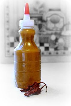 a bottle with mustard and ketchup in it