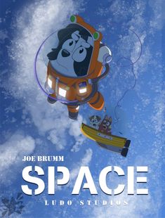 the movie poster for space, with an image of a dog in a hot air balloon