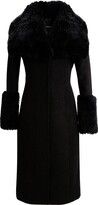 Dawn Levy Women's Athena Shearling Long Coat - Black - Size Small Coat Black, Long Coat, Black Coat, Black