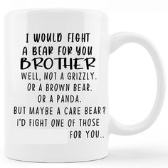 PRICES MAY VARY. 1.Holds 11 ounces of your favorite coffee, tea or beverage, perfect size to start your morning off right. 2.Made with high quality pure white ceramic by the professional artisans.Perfect for both hot and cold beverages, such as coffee, tea, milk, juice, water, sports drinks, smoothies and milkshakes, chocolate, cocoa, beer, wine, party cocktails, and pretty much anything that comes to mind. It can work as a pencil case mug as well. 3.Perfect gifts choice for birthday anniversary Brother Gifts From Sister, Birthday Gift Brother, Gifts Brother, Brother Birthday Gift, Sister Funny, Brother Brother, Brother Humor, Brother Gifts, Birthday Gifts For Brother