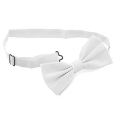 * Pre-tied
 * Made for the big and tall gentleman 
 * Elegantly simple in white Elegant White Bow Tie For Black-tie Events, White Bow Tie For Formal Occasions, White Bow Tie For Black-tie Events, Classic White Adjustable Bow Tie, White Fitted Bow Tie For Black Tie Events, Fitted White Bow Tie For Black Tie Occasions, Fitted White Bow Tie For Black Tie Events, Elegant White Bow Tie For Black Tie Occasions, Elegant White Adjustable Bow Tie