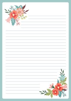 a notepad with flowers and leaves on it