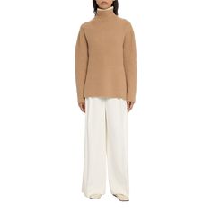 Theory "Karenia" felted knit sweater complete with a tipped collar Turtleneck Long sleeves Relaxed fit Hip length Staggered hem Pullover style Cashmere/wool Dry clean Imported Cashmere Wool, Bergdorf Goodman, Hip Length, Turtleneck Sweater, Pullover Styling, Knit Sweater, Knitted Sweaters, Tops Designs, Cashmere