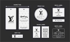 a set of luggage tags and labels for louis vuitton