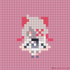 a cross stitch pattern with a dog's head in the center, on a pink background