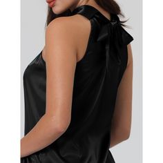 Keep your look professional and stylish in this satin top from Hobemty. This satin top can be a perfect addition to almost any outfit from formal to daily wear, great for work, meetings, office, work, casual, daily dressing, etc. Pair it with pencil skirts or suit pants for an elegant office look. Comfortable and versatile, this satin top is perfect on its own or as a layer under a blazer. Solid Satin Tank Top For Party, Black Satin Tank Top For Night Out, Black Satin Camisole Top, Black Satin Blouse For Summer, Elegant Satin Finish Tops For Night Out, Elegant Satin Finish Tops For Work, Satin Finish Tops For Workwear, Satin Sleeveless Blouse Tank Top For Parties, Sleeveless Satin Tops For Evening